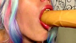 Tied Cutie Sucks Cock With Dildo Fuck Machine!