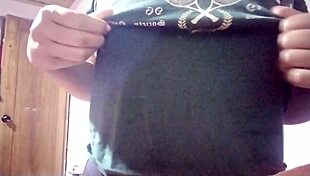 i touch my natural tits at grandma's house, massaging them softly