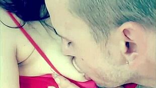 Outdoor Titty Licking Finished With Sucking Couple