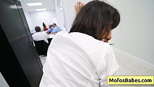 Office Girl's Suggestive Encounter With Big Cock