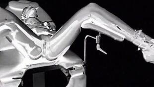 Latex Catsuit In Medical Chair