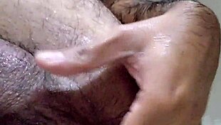 big dildo used in the bath for intense anal play 😏