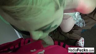 Rough Blowjob With Wrapped Up Hot Nadia White!