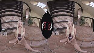 Oh, virtual taboo with blonde in jeans, shaved pussy and natural tits!