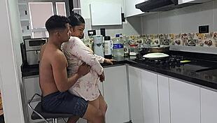 Colombian Latina In Kitchen Encounter Part 1