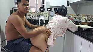 Colombian Latina In Kitchen Encounter Part 1