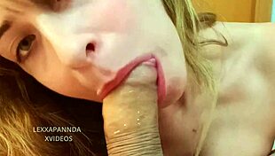 Stepsister learns to suck boyfriend's dick properly.