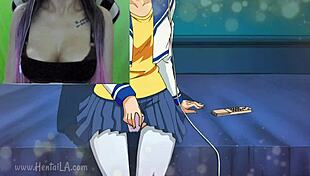 this lucky guy enjoys big tits harem in hentai