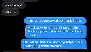 i'm texting my wife about our kinky threesome with big tits milf