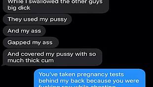 i'm texting my wife about our kinky threesome with big tits milf