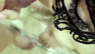 teen brunette showers and sucks cock