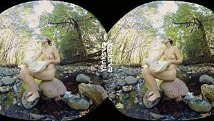 I'm yanking carmen december's bushy snatch with toys outdoors for orgasm