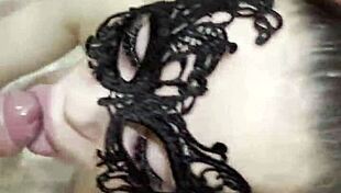 teen brunette showers and sucks cock