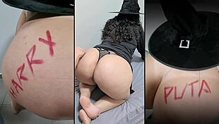 happy halloween with big ass in panties celebration