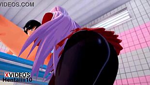 Zero Two gives a detailed blowjob in hentai anime scene