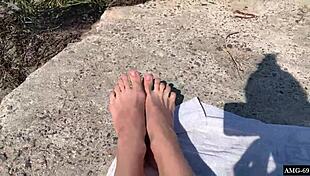 Ever tried masturbating right on the beach like this?