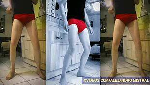 Alejandro Mistral Shows Off His Big Cock In Red Underwear