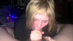 I enjoy giving blowjob to blonde babe at home