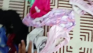 wow my stepmom caught me cumming in her panties then showed her big ass for fucking