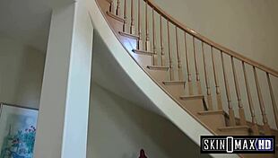 Seductive brunette rides monster cock in cowgirl on piano with blowjob