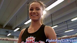 big ass babe wrestles in close up