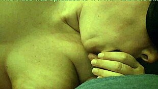 my mature wife with big tits blows me in homemade video