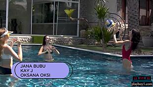 Gorgeous Russian Playboy Babes Jana Bubu And Oksana Oksi Go Nude In Pool And Mountains