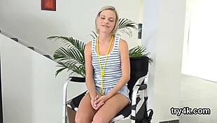 Elegant teen blows penis in pov before tight pussy gets penetrated hard