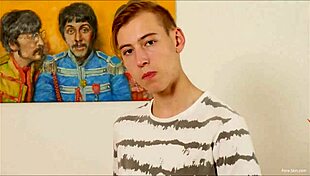 Young Gay Twink Boldly Jerks Off His Monster Cock.