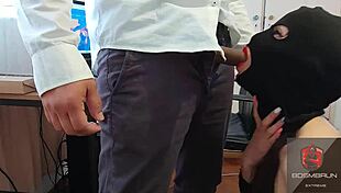 Feeding my submissive latina with a huge load of semen close up