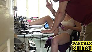 Chubby blonde slut Misha Mayfair teases with her toy in solo play