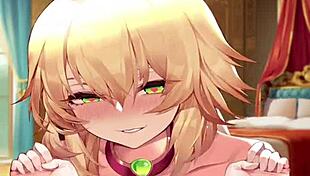 Charlotte says, 'Give me a titfuck with that big cock and cum on my tits.'