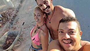 pornostars building a pool with fada mel and paty bumbum!