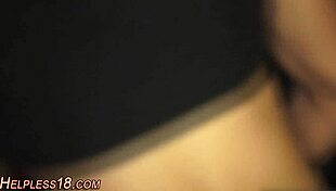 Teen gets tied up and roughly fucked in pickup bondage