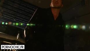 Blonde Babe Interacts With Two Men And A Voyeur