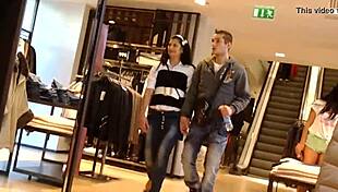 Hot girl with booty shorts walking on the street?