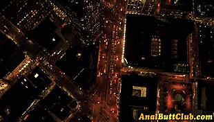 Round-assed woman receives jizz in mouth