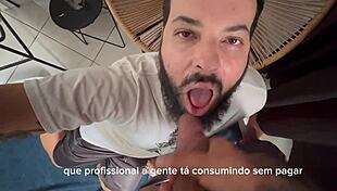 Bearded man sucks 41 cocks in full blowjob video