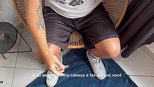 Bearded man sucks 41 cocks in full blowjob video