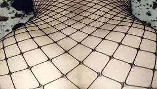 Milf secretary in stockings takes anal creampie from pov