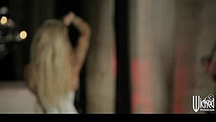 Pair Of Tattooed Goth Girls Share One Studded Cock In Threesome Wet Blowjob Lick Lesbian