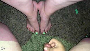 I Cum All Over My Gf's Pretty Feet!