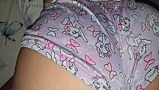 Brazilian teen explores fetish with milk and squirting.