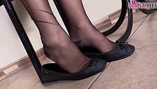 sexy black pantyhose tease with legs and ass