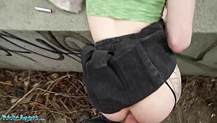 public agent fucks blonde brit babe outside with pov blowjob