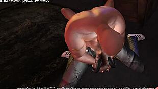 3d animated comeslut in censored bondage version