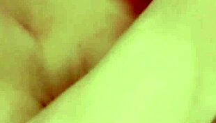 Extreme close up on petite shaved pussy play