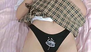 Teacher fucks skinny petite 18+ Mexican student in school uniform without condom