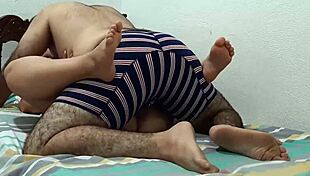 blonde latina teen 18+ feels intense pleasure in parents' room during homemade missionary sex.