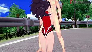 i sucked momo yaoyorozu's big tits in the streets pov